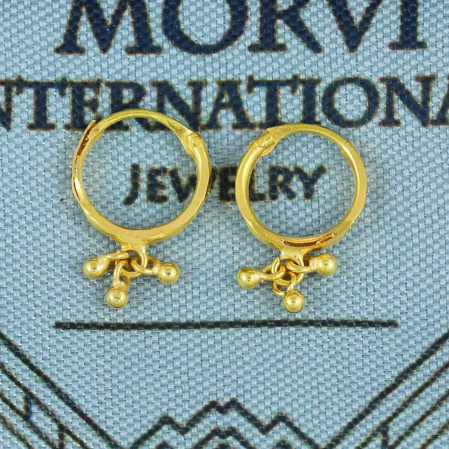 18k Yellow Gold Hoop Bali Earrings , Handmade Yellow gold earrings for women, Small Tiny Hoops, dainty indian gold earrings for teens, K5928