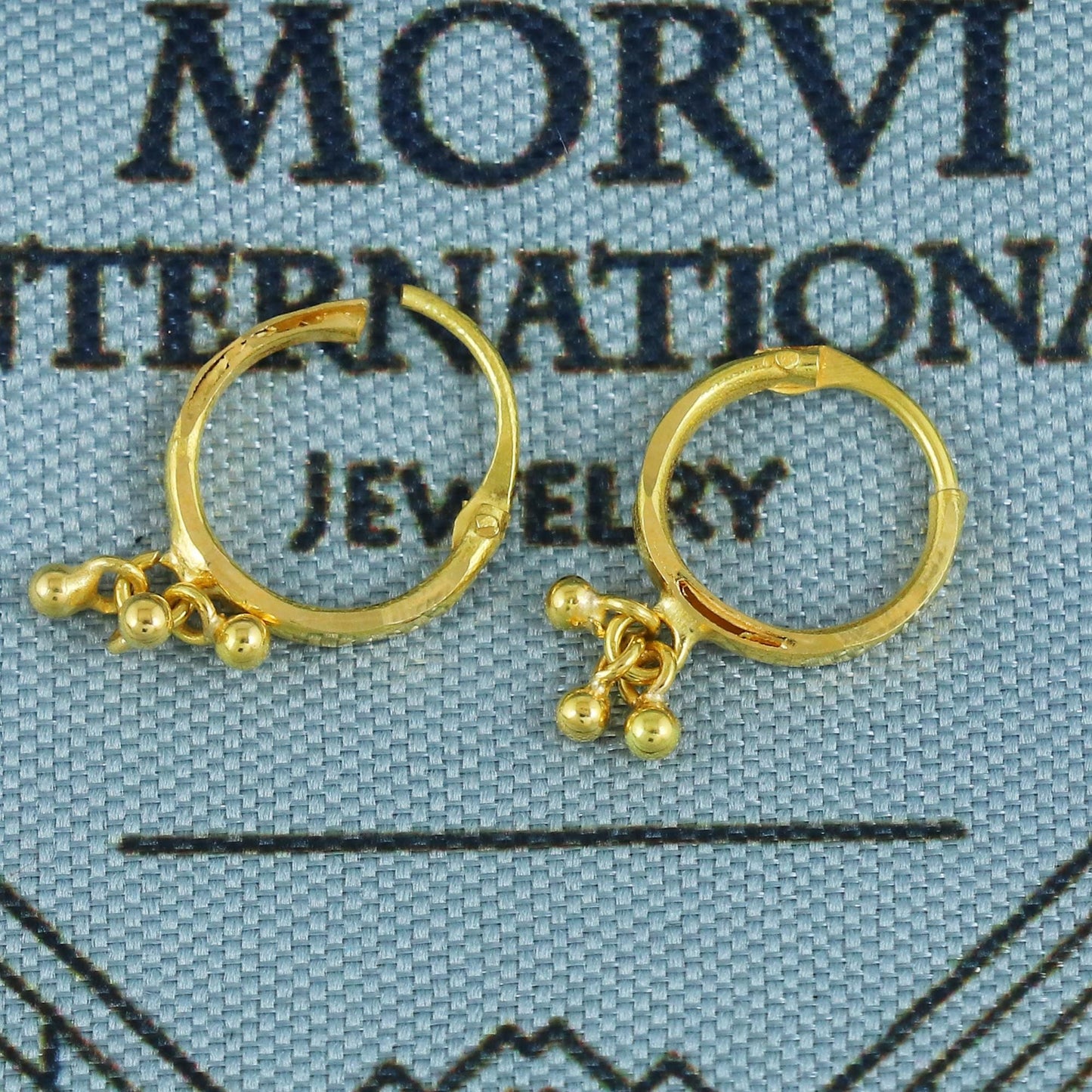18k Yellow Gold Hoop Bali Earrings , Handmade Yellow gold earrings for women, Small Tiny Hoops, dainty indian gold earrings for teens, K5928