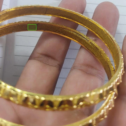 18K Solid Gold Bangle Bracelet Chunky, Minimalist 90s Style, Pure Delicate 18k Gold Bangles Indian Handmade light weight, wax filled