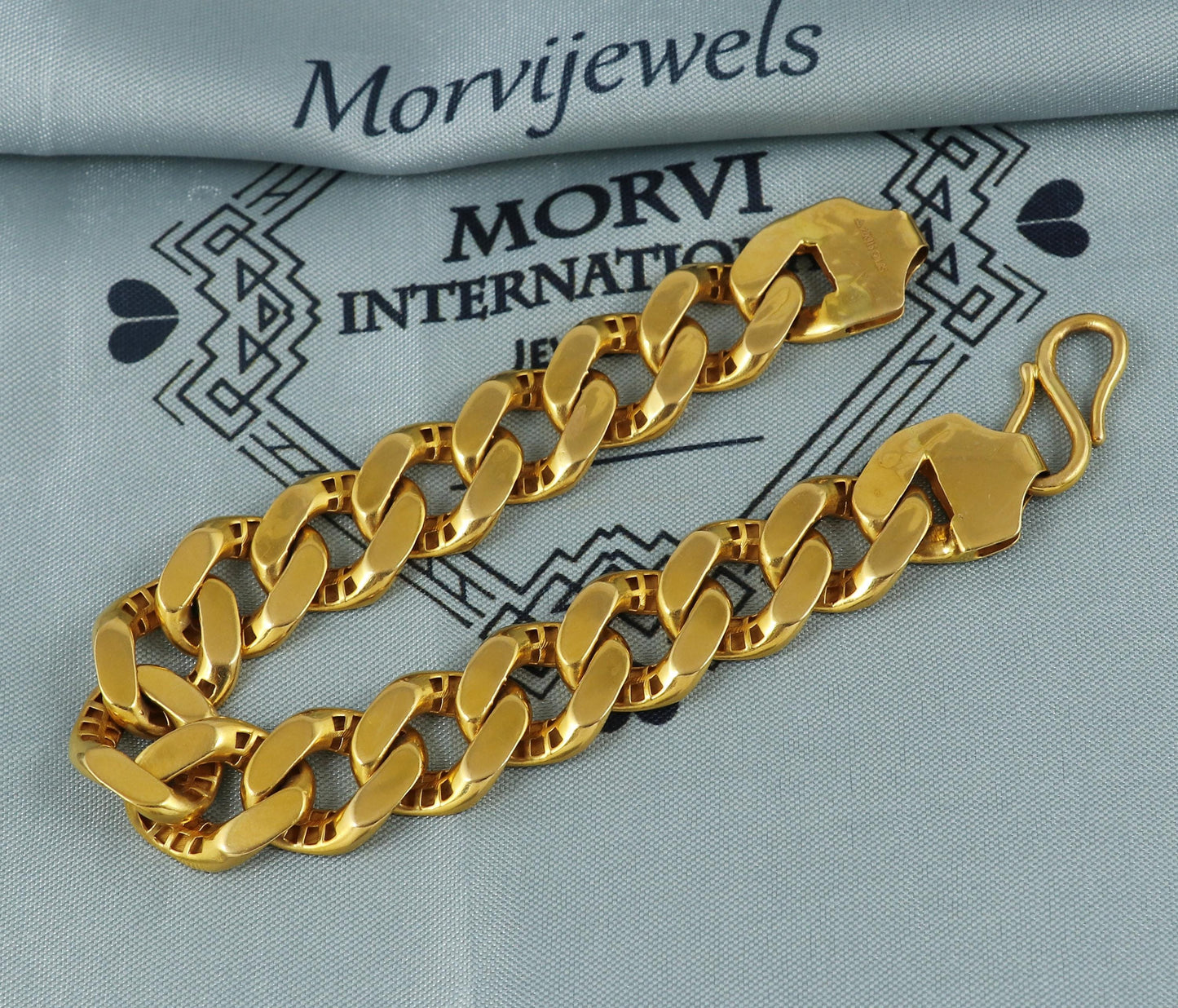 22k Gold Bracelet For men, Gold Bracelet indian gold jewelry, curb bracelet gold men, birthday gift, royal look bracelet,