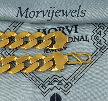 22k Gold Bracelet For men, Gold Bracelet indian gold jewelry, curb bracelet gold men, birthday gift, royal look bracelet,