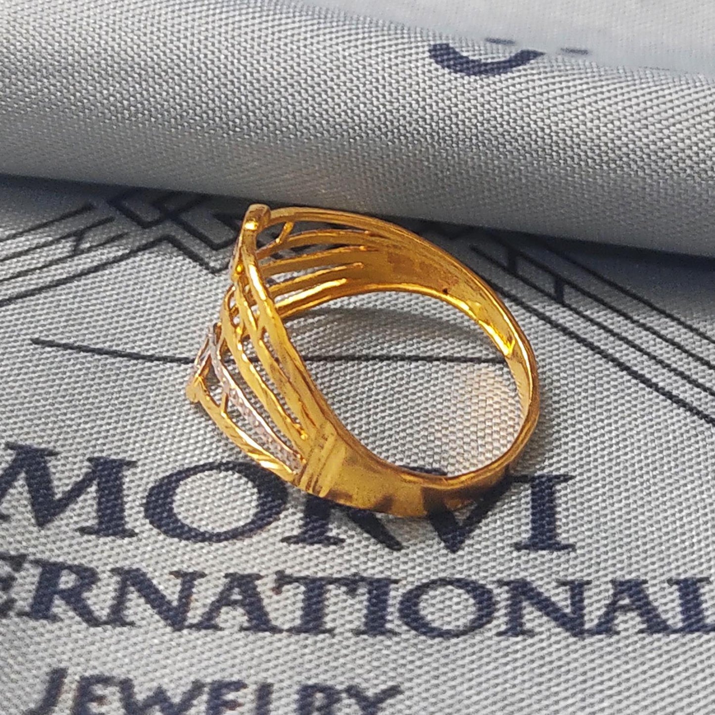Handmade 22k gold ring two tone Indian Jewelry for gift, K5693