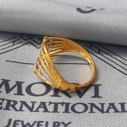 Handmade 22k gold ring two tone Indian Jewelry for gift, K5693