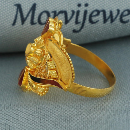 22k pure solid gold handmade ring . genuine 916 gold purity with government hallmarks . Indian jewelry, K5942
