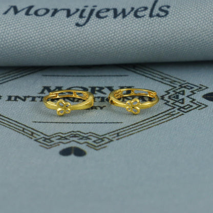 18k Yellow Gold Hoop Bali Earrings cartilage, Handmade Yellow gold earrings, Small Tiny Hoops, dainty indian gold earrings for teens, K5953