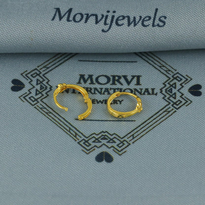 18k Yellow Gold Hoop Bali Earrings cartilage, Handmade Yellow gold earrings, Small Tiny Hoops, dainty indian gold earrings for teens, K5953