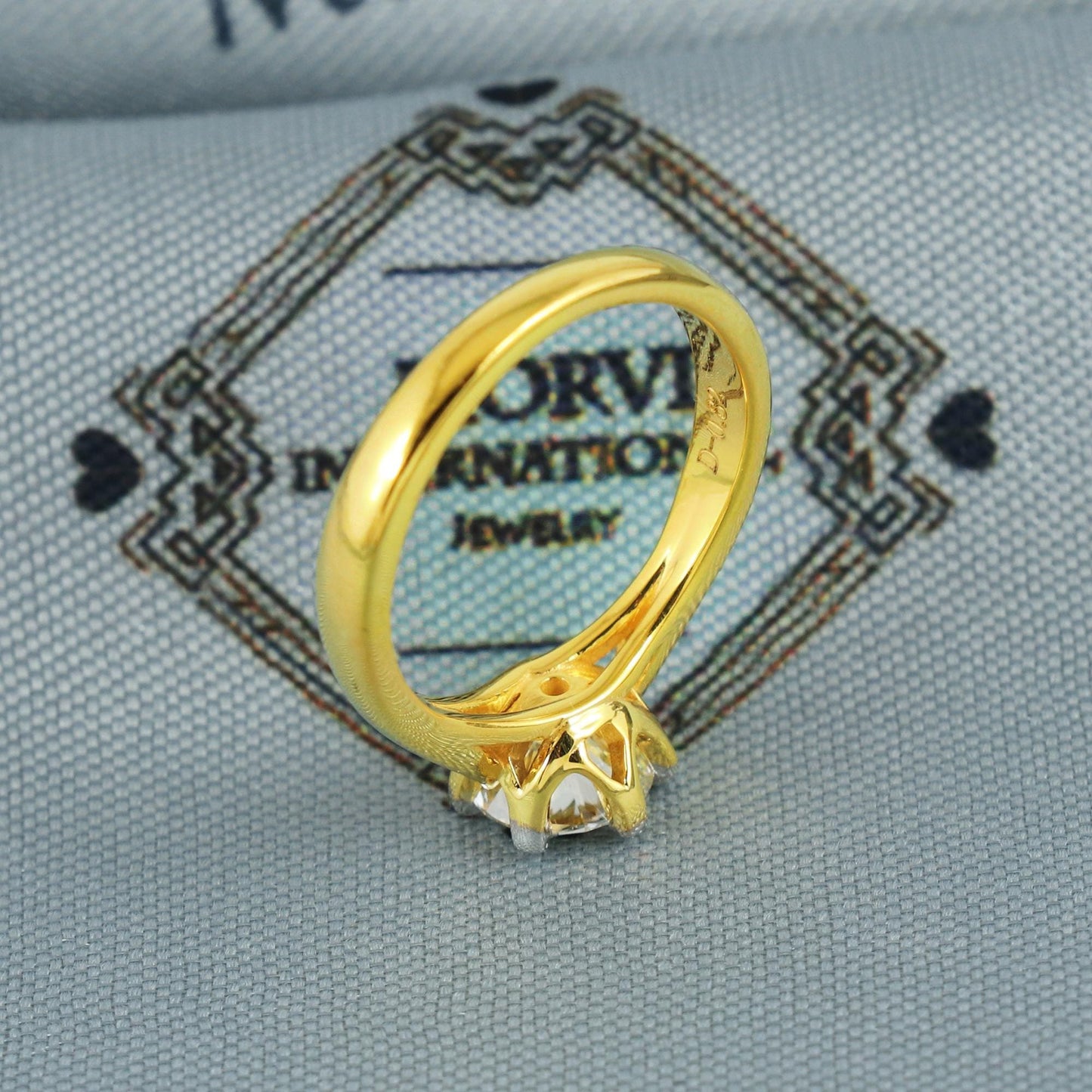 22k 22kt Cz Zircon Yellow Gold Ring Handmade Indian Ring for Women