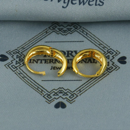 18k Yellow Gold Hoop Bali Earrings , Handmade gold earrings for women Small Gold Hoops, solid gold earrings for women teens, K5956