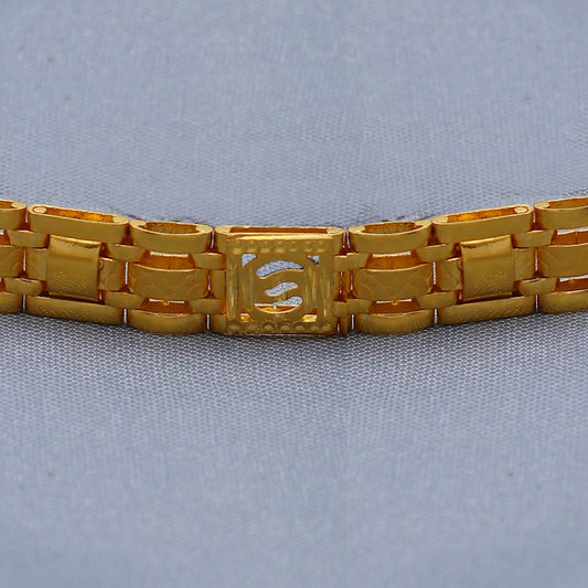 Solid 22k Gold Bracelet Link Chain Handcrafted mens Jewelry, 22kt Gold Bracelet, Indian Gold Bracelet Jewelry for gift, Greek Key, K5780