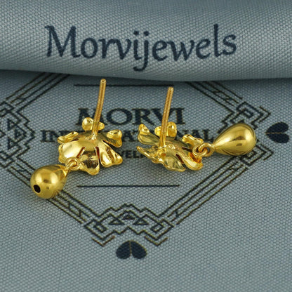 22k Designer flower earrings pure handmade jewelry