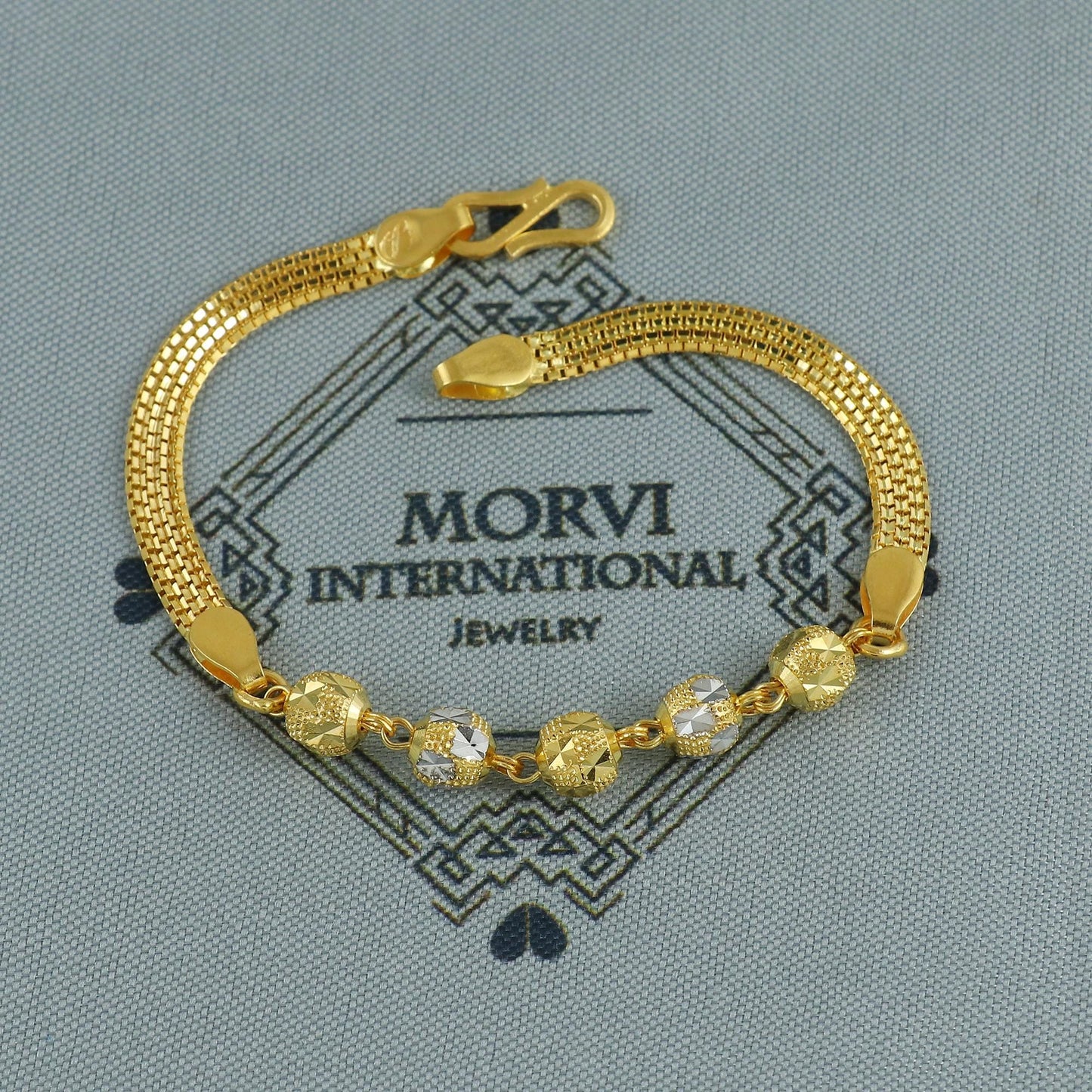 Ball Beads 22k solid gold Handmade bracelet indian designer jewelry,