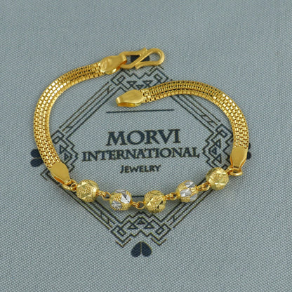 Ball Beads 22k solid gold Handmade bracelet indian designer jewelry,