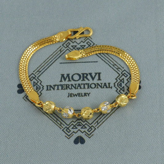 Ball Beads 22k solid gold Handmade bracelet indian designer jewelry,