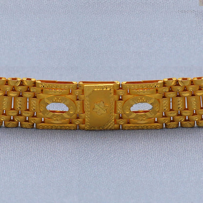 Engraved Solid 22k Gold Bracelet Link Chain Handcrafted Jewelry, 22kt Gold Bracelet, Indian Gold Bracelet Jewelry for gift, K5775