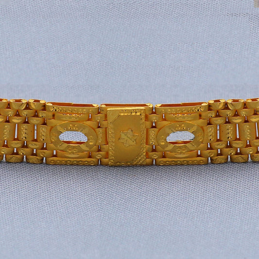 Engraved Solid 22k Gold Bracelet Link Chain Handcrafted Jewelry, 22kt Gold Bracelet, Indian Gold Bracelet Jewelry for gift, K5775