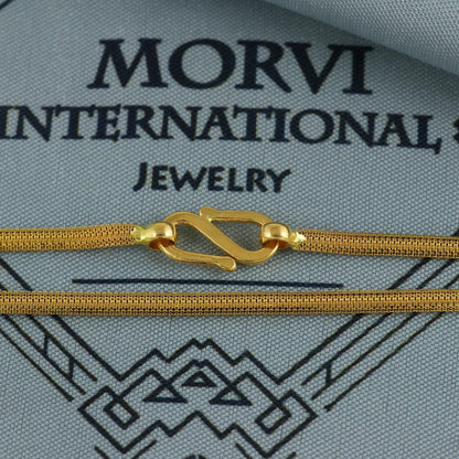 designer box chain 22k gold chain handmade necklace jewelry, K5978