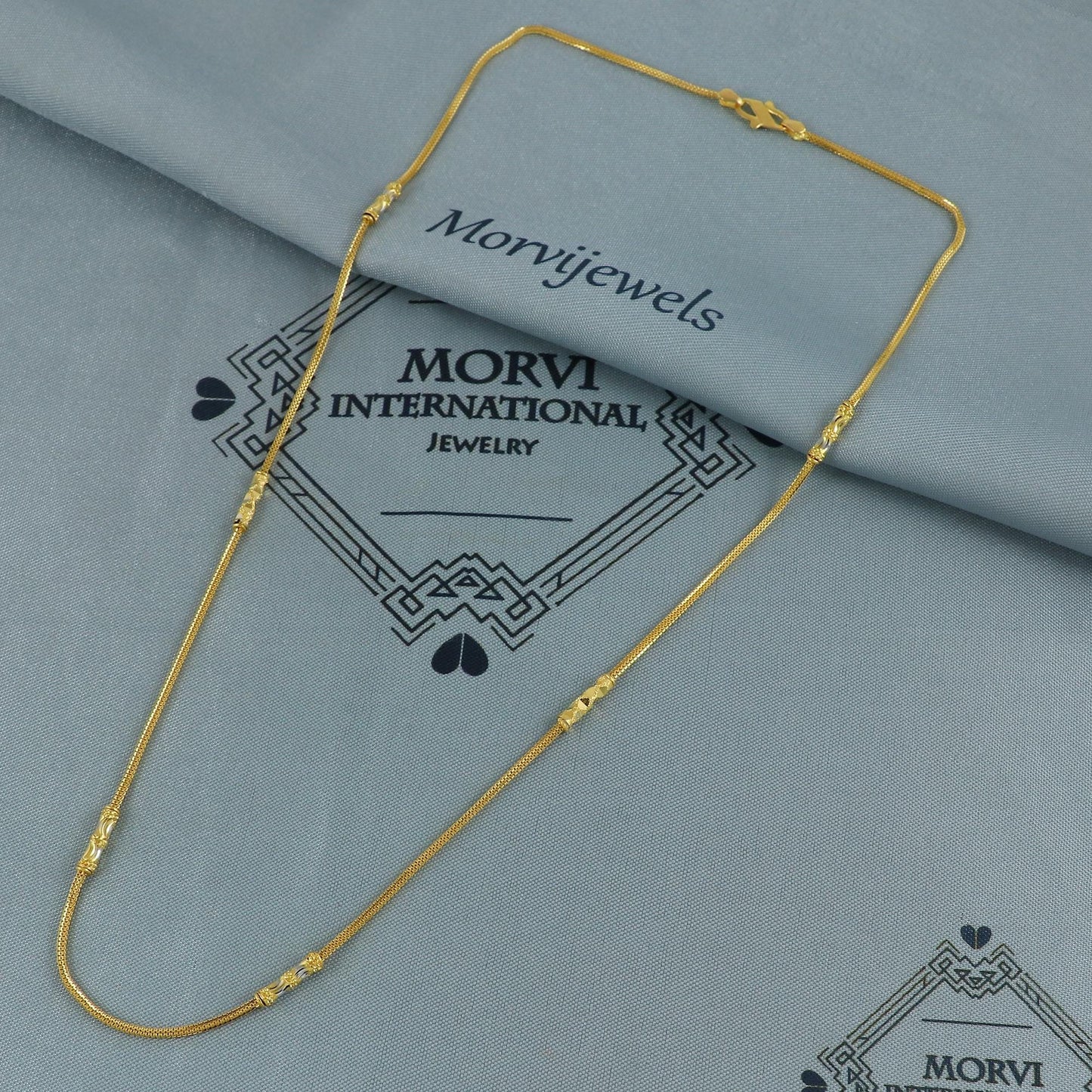 designer chain 22k gold box chain handmade necklace jewelry, K5979