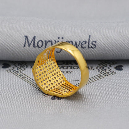 multi cz zircon stone ring Handmade 22k Gold Ring Indian Jewelry, K5984