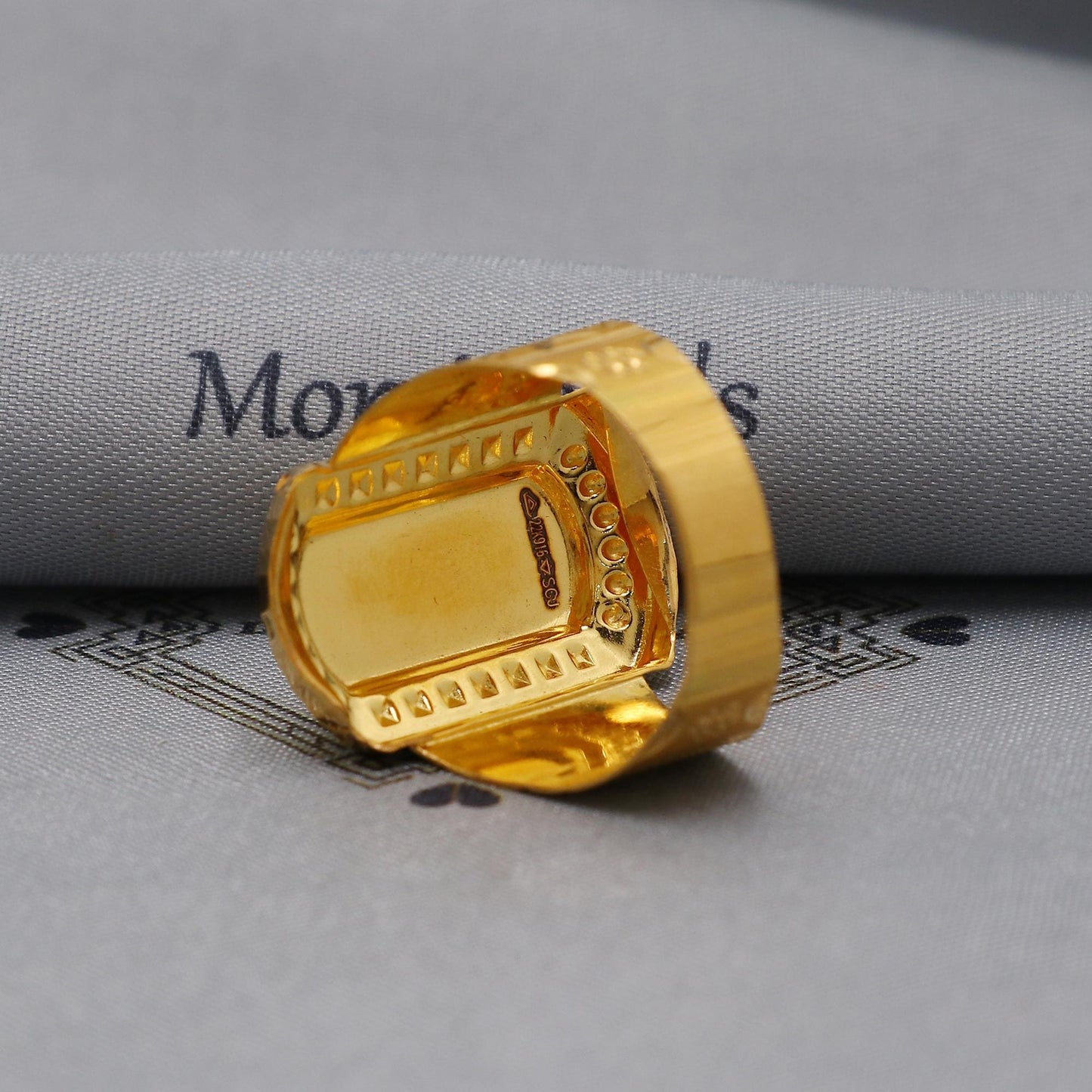 Hand Carved Solid 22k Yellow Gold Ring Jewelry, K5994