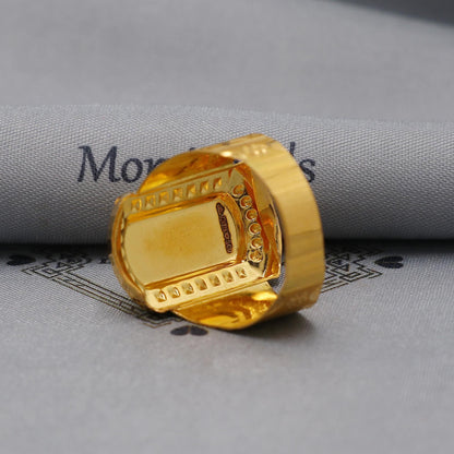 Hand Carved Solid 22k Yellow Gold Ring Jewelry, K5994