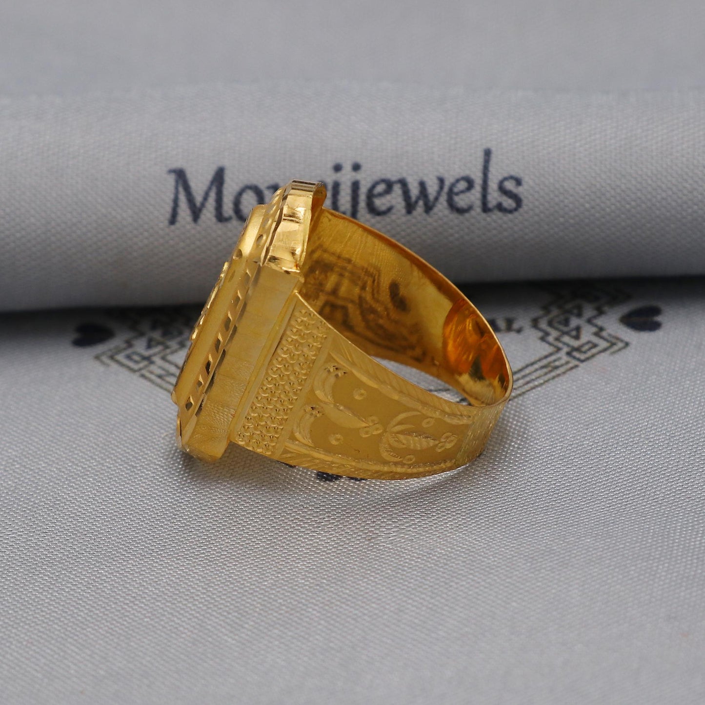 Vintage Art Gold Ring, Handmade 22k Gold Ring Indian Jewelry, K5995