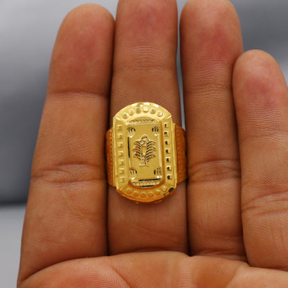 Vintage Art Gold Ring, Handmade 22k Gold Ring Indian Jewelry, K5995