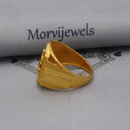22k floral gold ring handmade jewelry, K5998