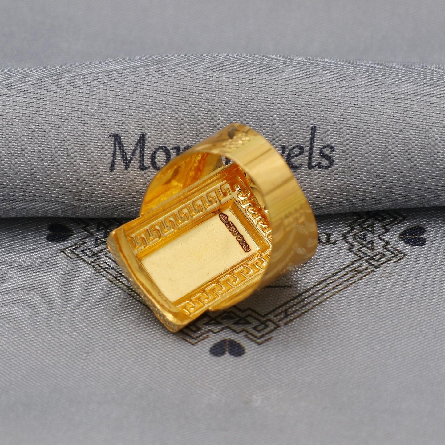 Clubs Greek Key 22k Gold Ring Indian Jewelry, K6004