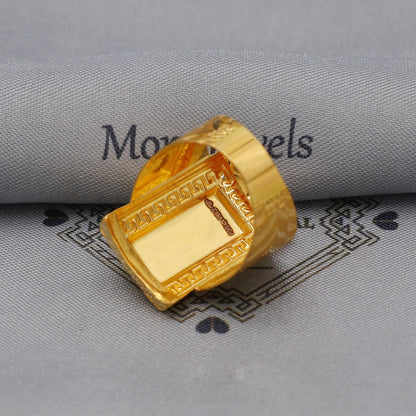 Clubs Greek Key 22k Gold Ring Indian Jewelry, K6004