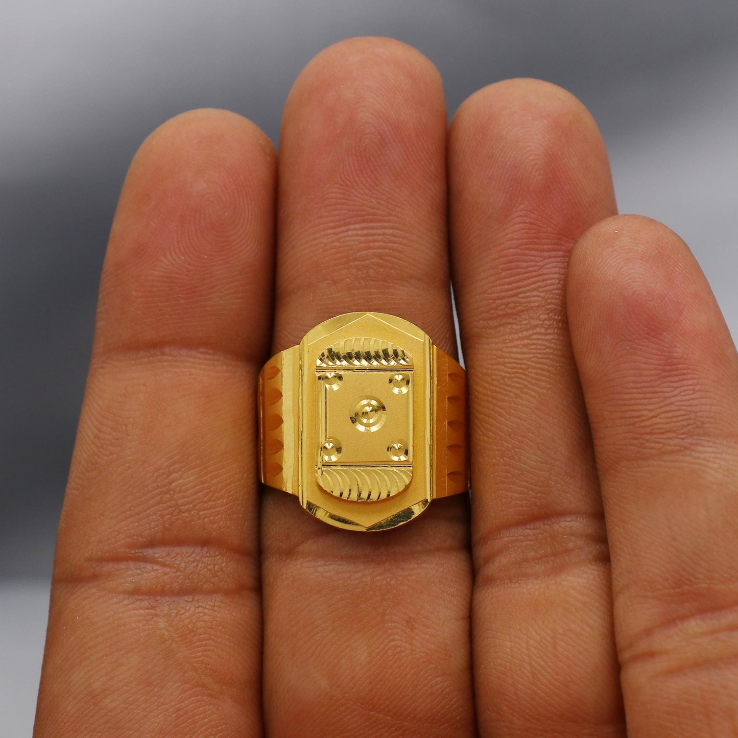 Artisan 22k Gold Ring Indian Jewelry, K6013