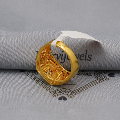 multi cz zircon stone ring Handmade 22k Gold Ring Indian Jewelry, K6015