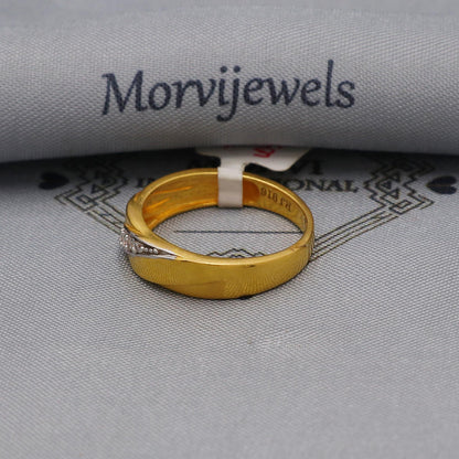 zircon stone ring Handmade 22k Gold Ring Indian Jewelry, K6016