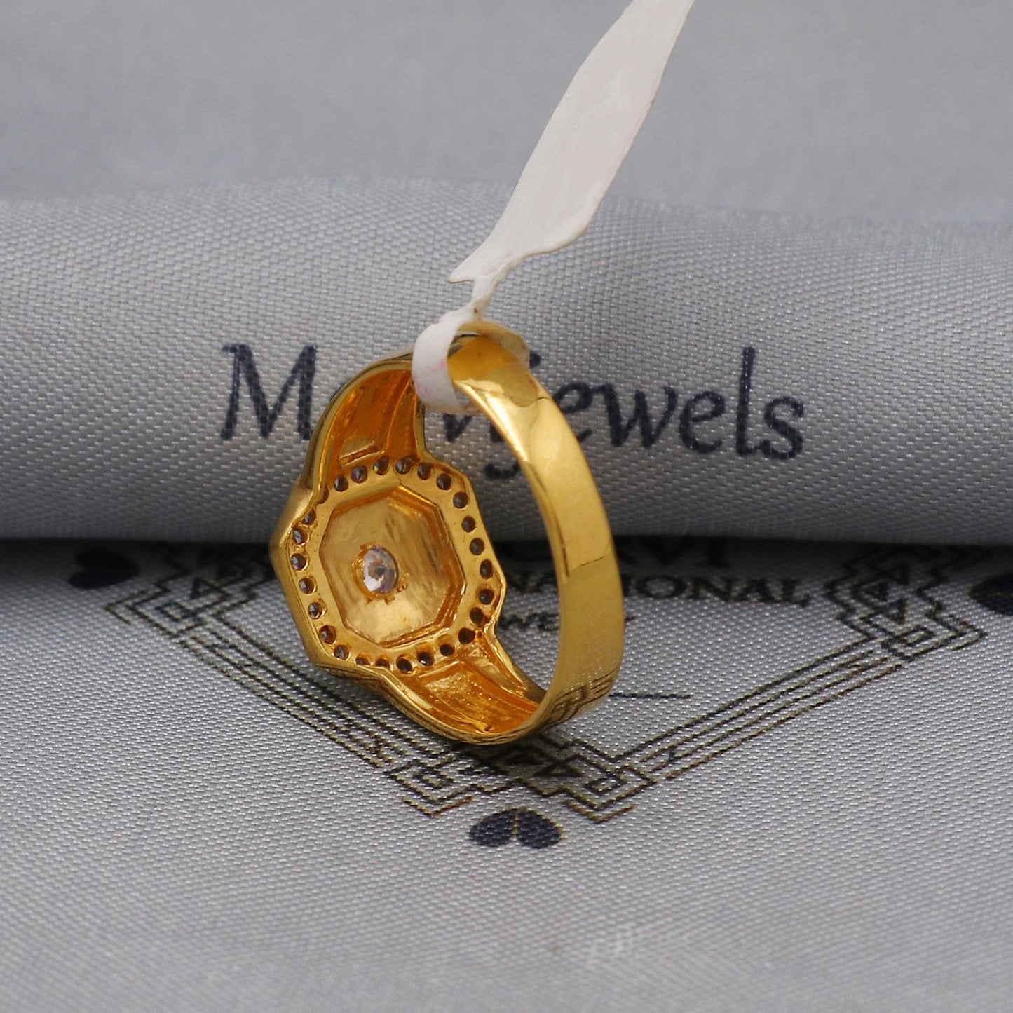 multi cz zircon stone ring Handmade 22k Gold Ring Indian Jewelry, K6019
