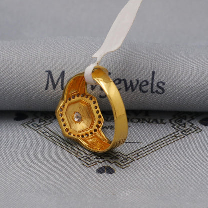 multi cz zircon stone ring Handmade 22k Gold Ring Indian Jewelry, K6019