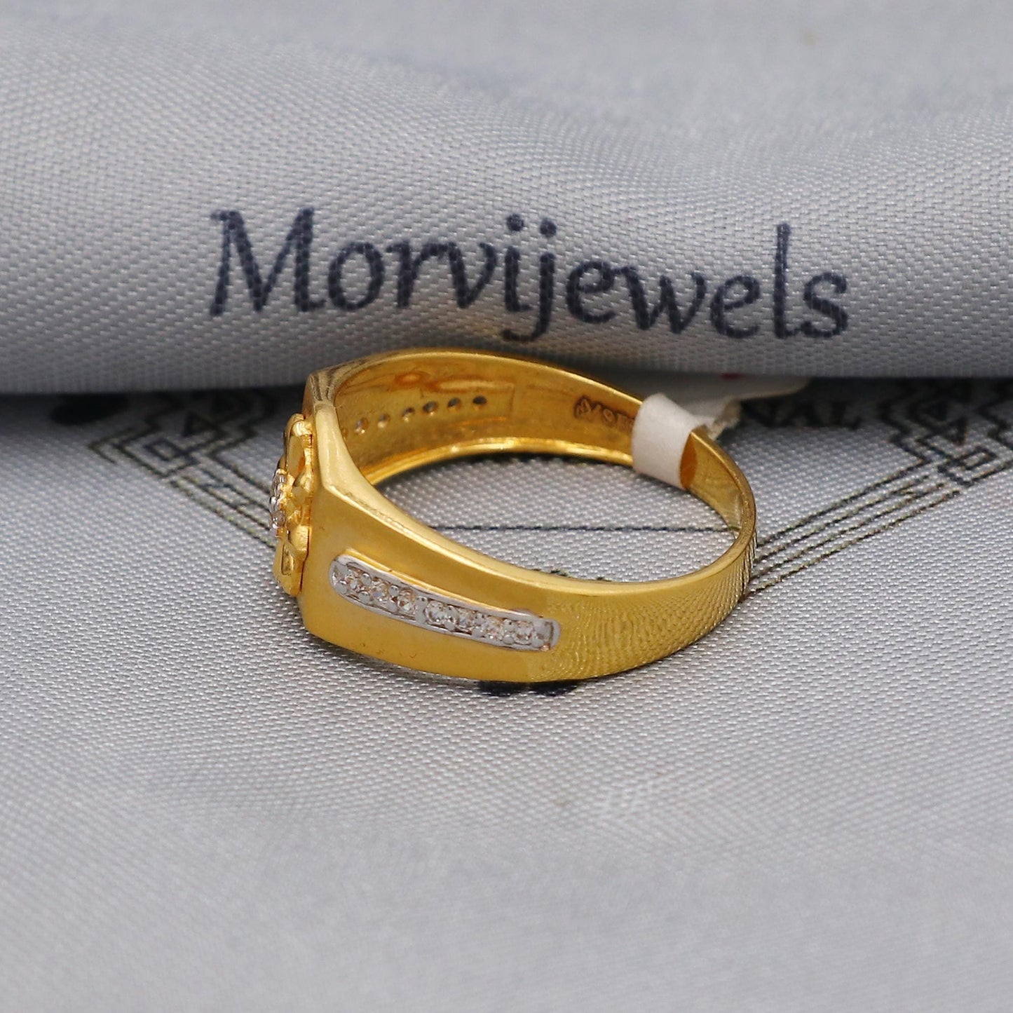 multi cz zircon stone ring Handmade 22k Gold Ring Indian Jewelry, K6022