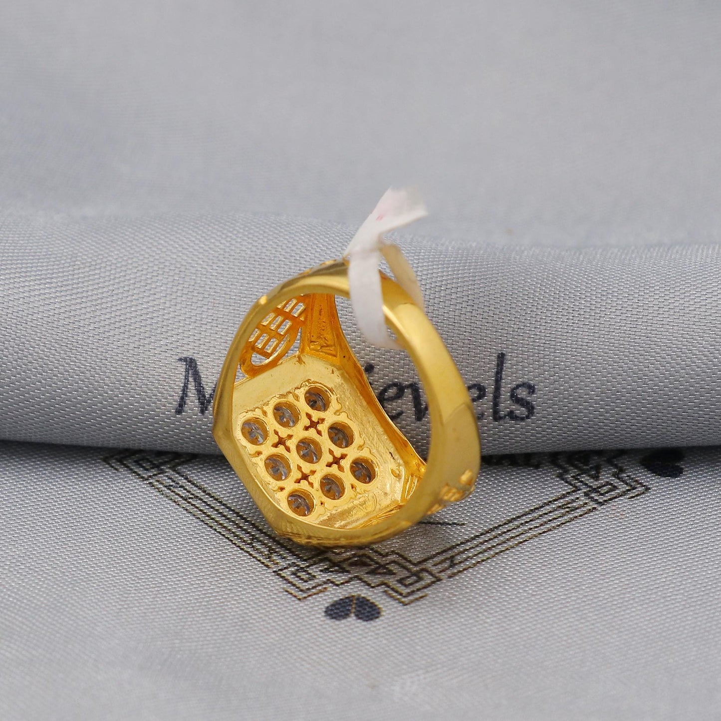 multi cz zircon stone ring Handmade 22k Gold Ring Indian Jewelry, K6023