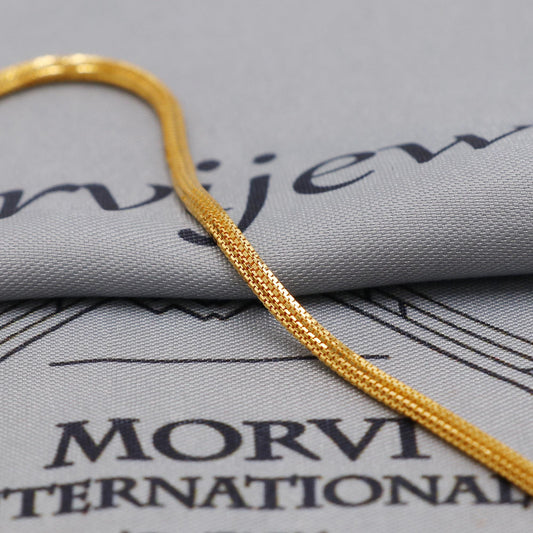 22K Gold Box Chain Necklace, Yellow Gold Box Chain, Women Chain Necklace Jewelry, Elegant Chain Indian Necklace, Gift For Her, K6032