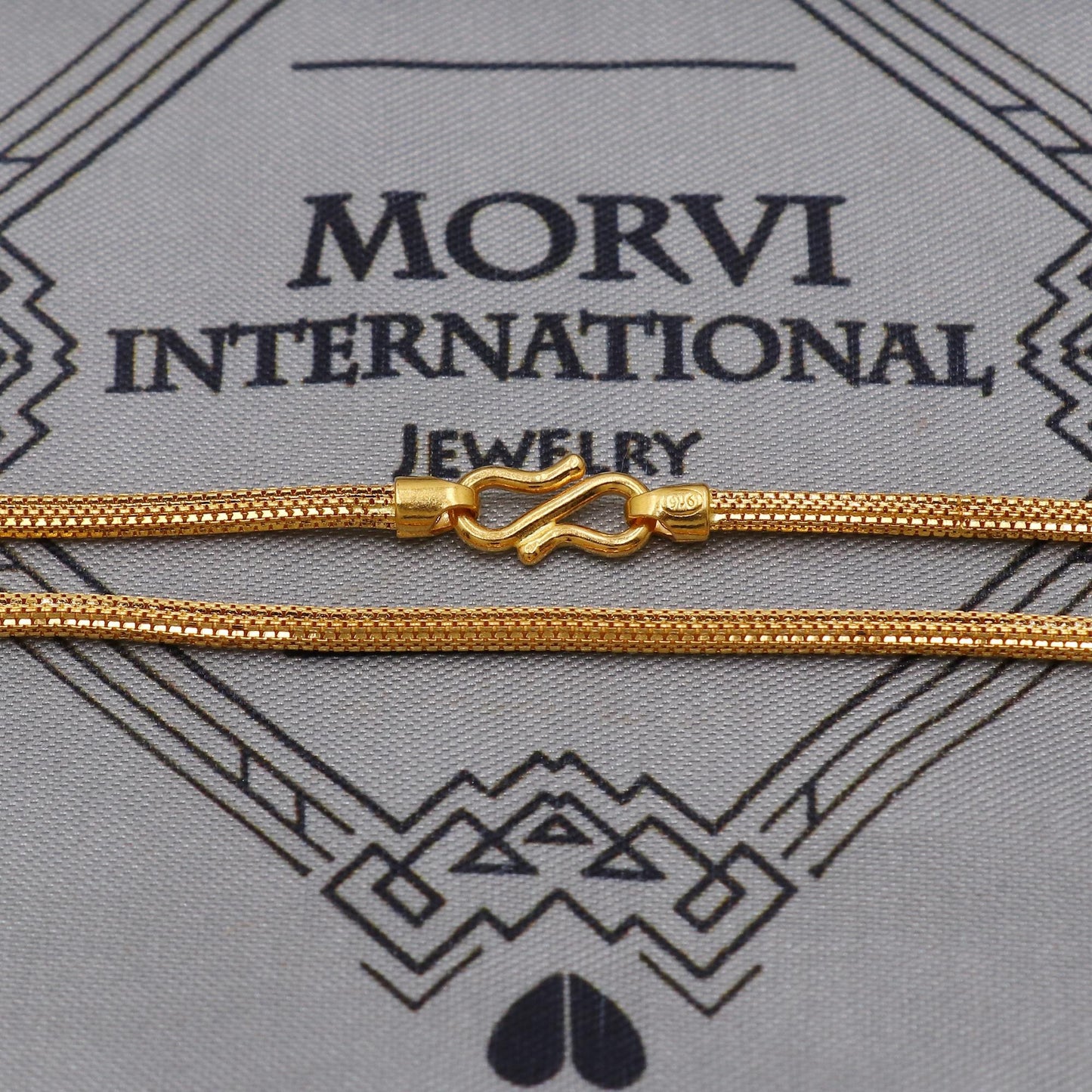 22K Gold Box Chain Necklace, Yellow Gold Box Chain, Women Chain Necklace Jewelry, Elegant Chain Indian Necklace, Gift For Her, K6032
