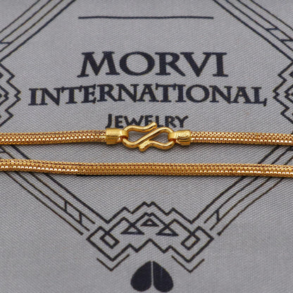 22K Gold Box Chain Necklace, Yellow Gold Box Chain, Women Chain Necklace Jewelry, Elegant Chain Indian Necklace, Gift For Her, K6032