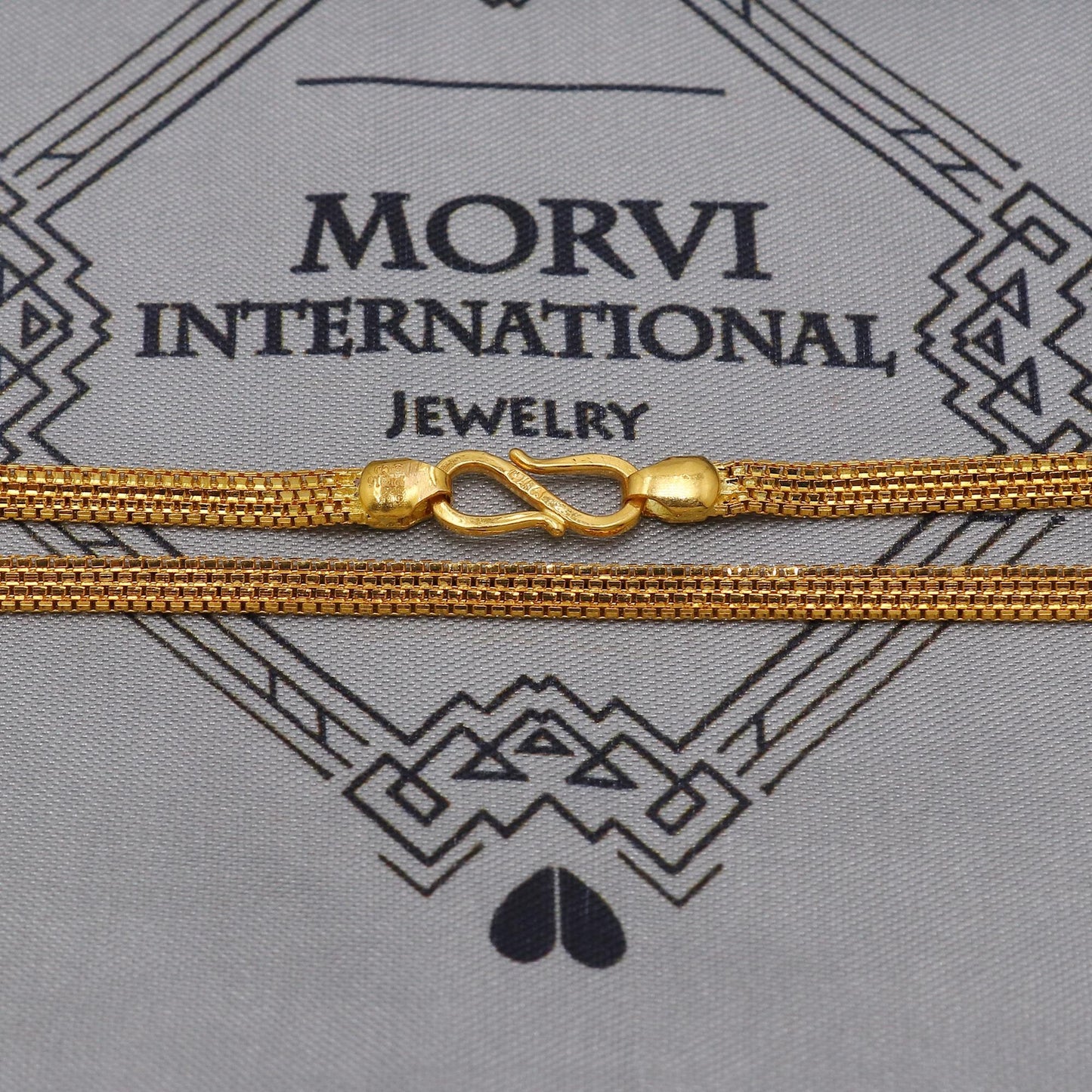 22K Gold Box Flat Chain Necklace, Yellow Gold Box Chain, Women Chain Necklace Jewelry, Elegant Chain Indian Necklace, Gift For Her, K6037