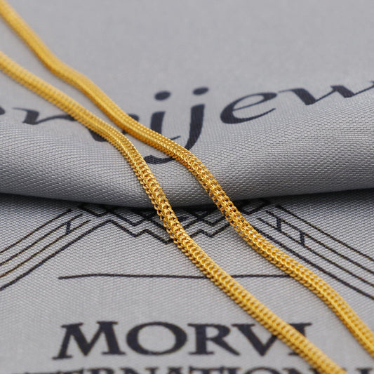 22K Gold curb link square chain necklace, Yellow Gold square Chain, Handmade Indian Necklace, real gold chain Necklace, K6044