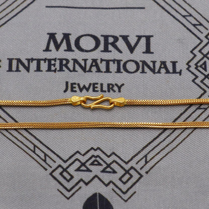 22K Gold Box Chain Necklace, Yellow Gold Box Chain, Women Men Chain Necklace Jewelry, Elegant Chain Indian Necklace, Gift For Her, K6046