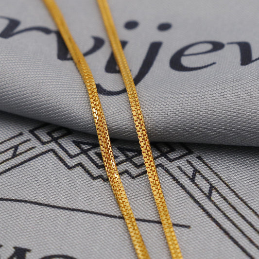 22K Gold Box Chain Necklace, Yellow Gold Box Chain, Women Men Chain Necklace Jewelry, Elegant Chain Indian Necklace, Gift For Her, K6047