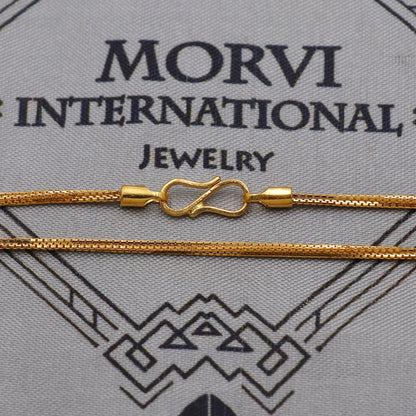 22K Gold Box Chain Necklace, Yellow Gold Box Chain, Women Men Chain Necklace Jewelry, Elegant Chain Indian Necklace, Gift For Her, K6047