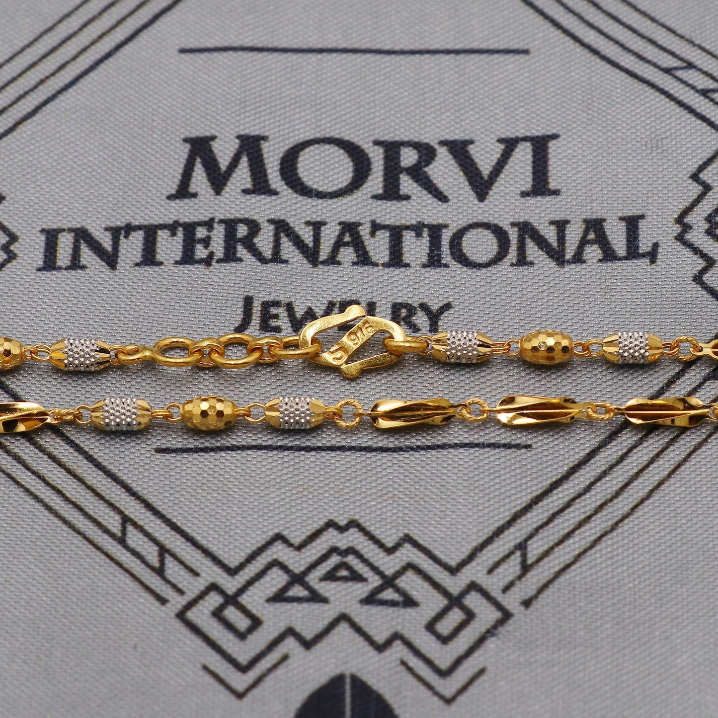 Pure Gold Necklace Chain in 22k Yellow Gold, Designer Gold Bead Style Chain, indian matar mala gold chain necklace jewelry, beads chain