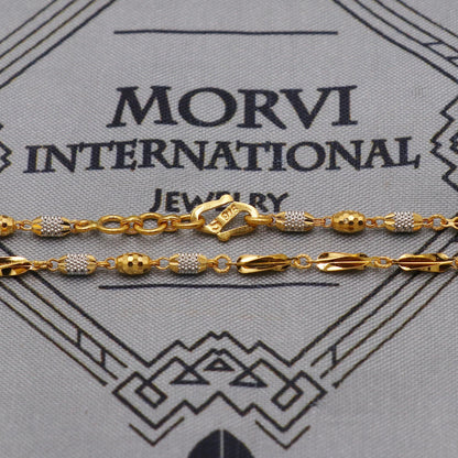 Pure Gold Necklace Chain in 22k Yellow Gold, Designer Gold Bead Style Chain, indian matar mala gold chain necklace jewelry, beads chain