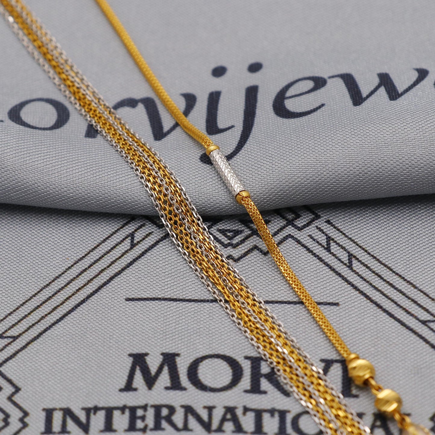 Pure Gold Necklace curb Chain in 22k Yellow Gold, Gold Bead Style Chain, indian multi layer gold chain necklace jewelry, beads chain, K6061