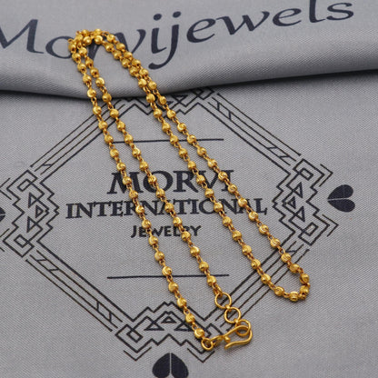 22k Gold Chain Beads Necklace Jewelry, Diamond Cut Beads 22kt Chain, Indian Gold Chain, Party Wear Chain, Indian Handmade Chain Jewelry