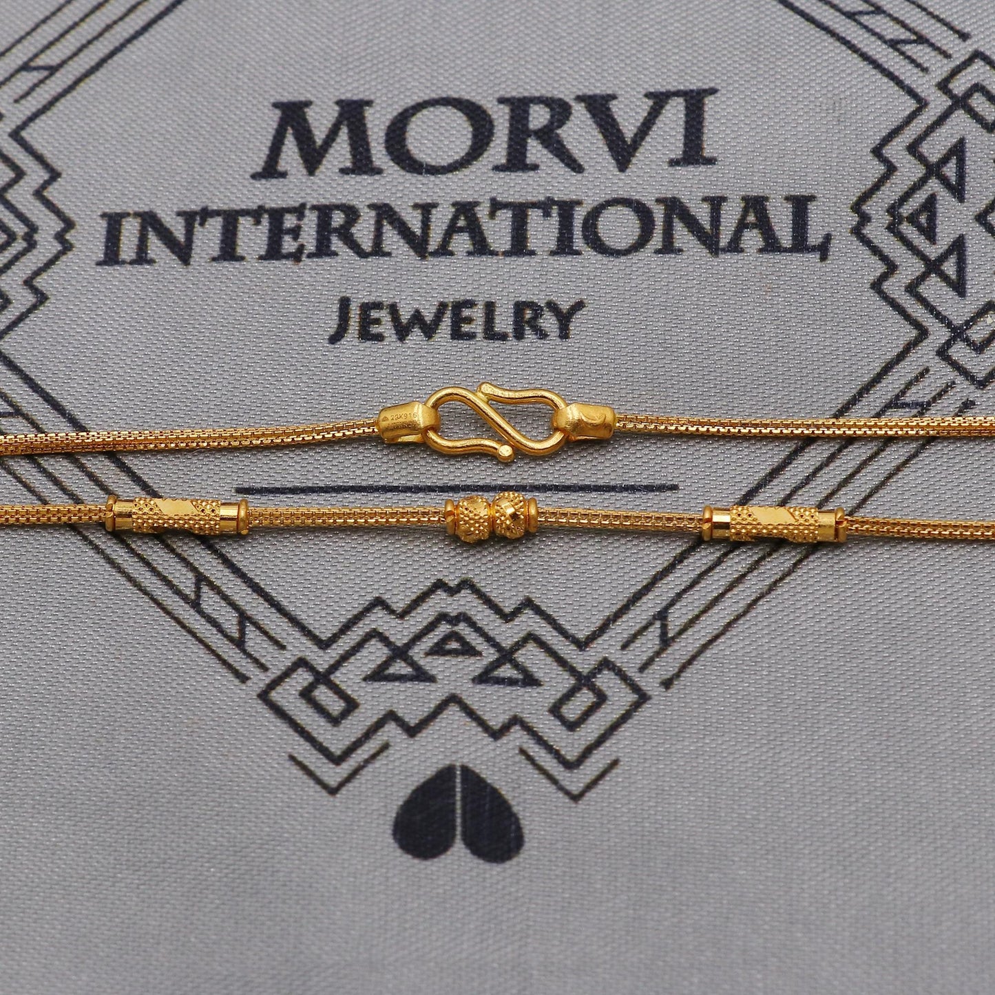 22k Gold Box Chain Beads Necklace Jewelry, granulated Beads 22kt Chain, Indian Gold Chain, Party Wear Chain, Indian Handmade Chain Jewelry