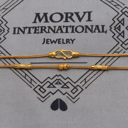 22k Gold Box Chain Beads Necklace Jewelry, granulated Beads 22kt Chain, Indian Gold Chain, Party Wear Chain, Indian Handmade Chain Jewelry